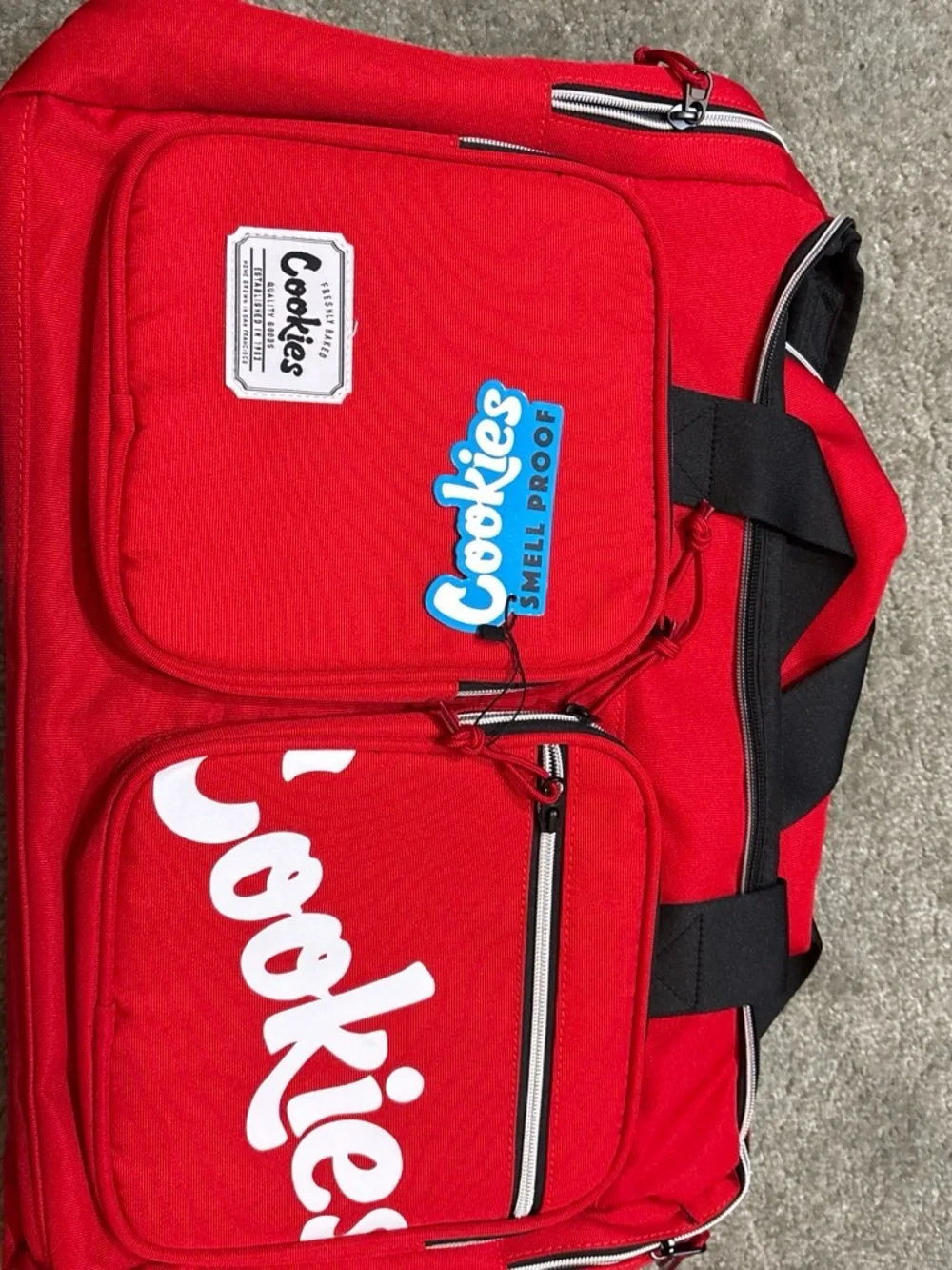 Cookies Red Men’s Duffel Bag with Front Pockets